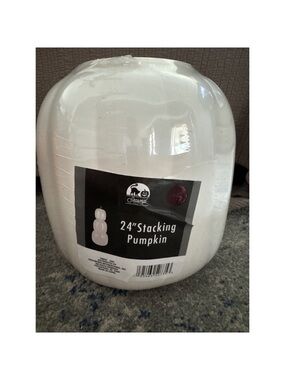 3-Piece White Stacking Jack-o-Lantern Pumpkins Fall‎ Halloween Decor 24” NEW
